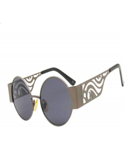 Oval Retro Sunglasses Men Vintage Hollow Gold Metal Frame Unisex Black Red Small Oval Sun Glasses for Women UV400 - 4 - CV18Q...
