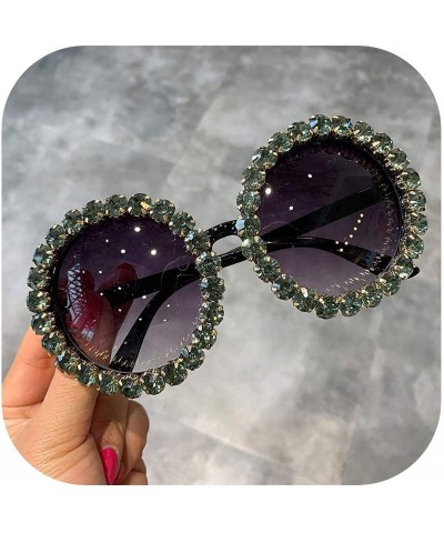Goggle Fashion Luxury Round Sunglasses Women Vintage Oversized Rhinestone Sun Glasses Men Eyewear Oculos De Sol UV400 - CS198...
