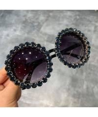 Goggle Fashion Luxury Round Sunglasses Women Vintage Oversized Rhinestone Sun Glasses Men Eyewear Oculos De Sol UV400 - CS198...