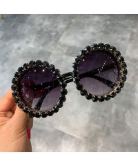 Goggle Fashion Luxury Round Sunglasses Women Vintage Oversized Rhinestone Sun Glasses Men Eyewear Oculos De Sol UV400 - CS198...