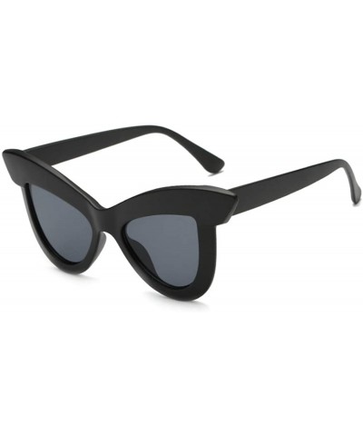 Rectangular Vintage Cat Eye Sunglasses Women's Plastic Frame UV400 - Gray Black - C718N78C8Q7 $12.12