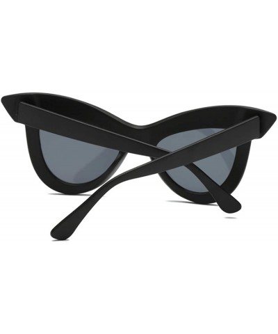 Rectangular Vintage Cat Eye Sunglasses Women's Plastic Frame UV400 - Gray Black - C718N78C8Q7 $18.42