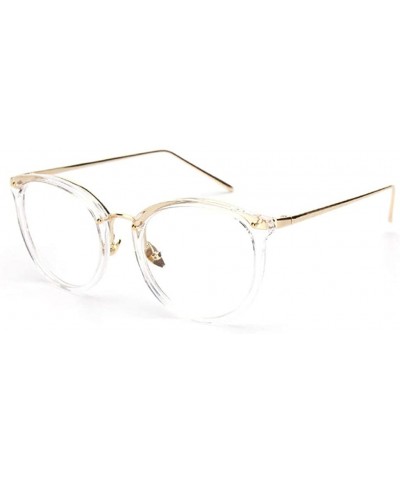 Oversized Unisex Retro Round Anti Blue Light Blocking Glasses Computer Eyeglasses - B - CS190G74RIX $8.21