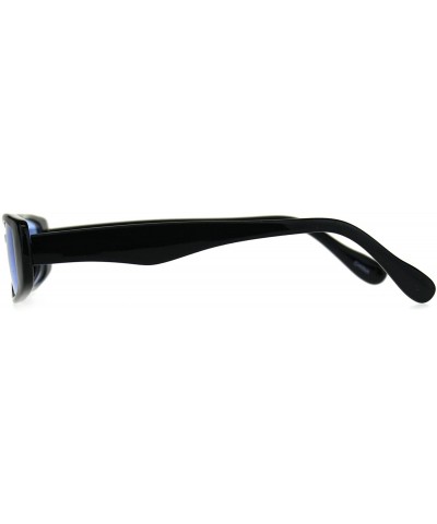 Rectangular Womens Mod Narrow Rectangular Pimp Color Lens Plastic Sunglasses - Blue - CQ180K8XKG9 $10.81