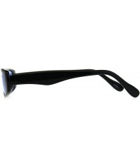 Rectangular Womens Mod Narrow Rectangular Pimp Color Lens Plastic Sunglasses - Blue - CQ180K8XKG9 $10.81