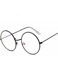 Oval Fashion Round Vintage Glasses Frame Women Lunette Metal Clear Lens Optical Transparent Female Mirror Plain - Gold - CX19...