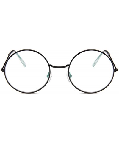 Oval Fashion Round Vintage Glasses Frame Women Lunette Metal Clear Lens Optical Transparent Female Mirror Plain - Gold - CX19...