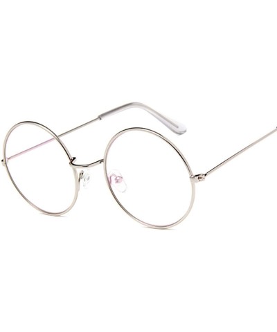 Oval Fashion Round Vintage Glasses Frame Women Lunette Metal Clear Lens Optical Transparent Female Mirror Plain - Gold - CX19...