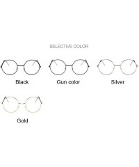 Oval Fashion Round Vintage Glasses Frame Women Lunette Metal Clear Lens Optical Transparent Female Mirror Plain - Gold - CX19...