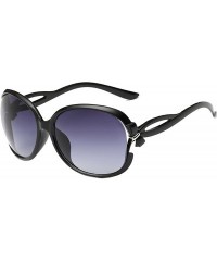 Oversized LerBen Womens Ladies Designer Large Hollow Out UV400 Sunglasses - Black - CX11XF1J81P $19.20