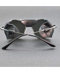 Shield Steampunk Inspired Metal Classic Mountaineering glacier Unisex-Adult circular Sunglasses - Black - CM198R7SW5A $32.28