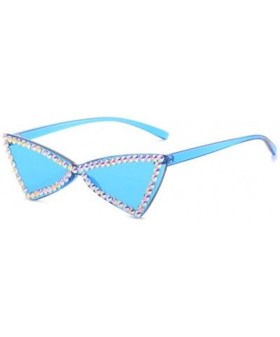Sport Full-Frame Diamond Bow Sunglasses Fashion Small Frame Visor Mirror - 1 - CE190R7R679 $37.06