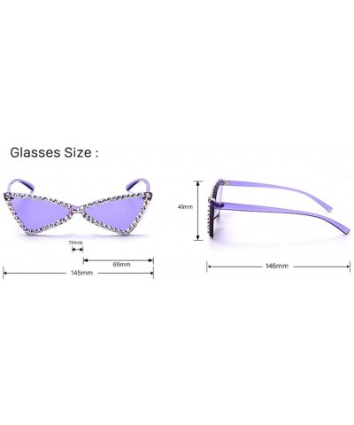 Sport Full-Frame Diamond Bow Sunglasses Fashion Small Frame Visor Mirror - 1 - CE190R7R679 $37.06