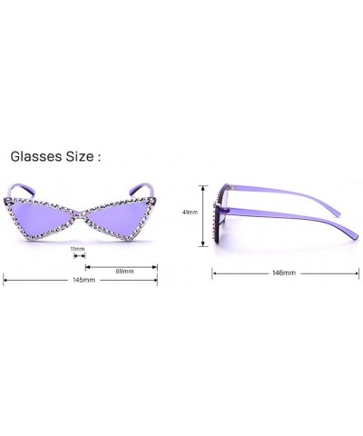 Sport Full-Frame Diamond Bow Sunglasses Fashion Small Frame Visor Mirror - 1 - CE190R7R679 $37.06