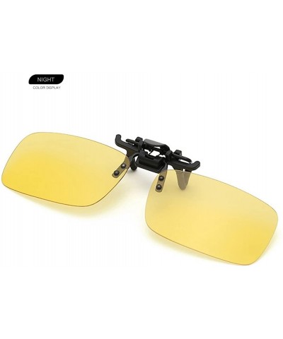 Rectangular Clip on Flip up Polarized Frameless Rectangle lens Sunglasses UV400 Anti Glare Night Vision Glasses for Driving -...