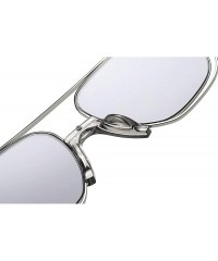 Square New Ocean Trend Sunglasses Fashion Hollow Ladies Luxury Men's Metal Sunglasses UV400 - Brown - C2194RZHHH0 $10.12