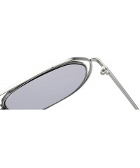 Square New Ocean Trend Sunglasses Fashion Hollow Ladies Luxury Men's Metal Sunglasses UV400 - Brown - C2194RZHHH0 $10.12