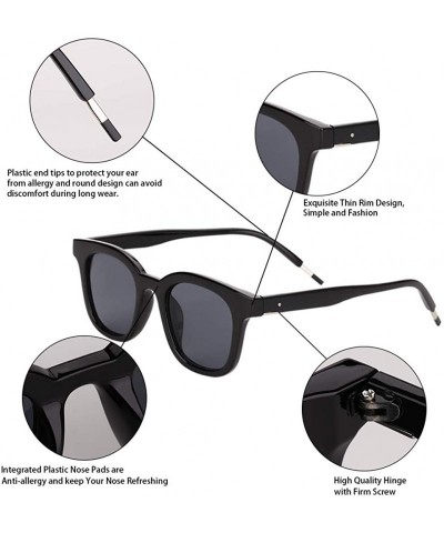 Sport Vintage Sunglasses Womens Mens Plastic Frame UV400 with Sunglasses Case U573 - Black - C218I68KH3U $13.47