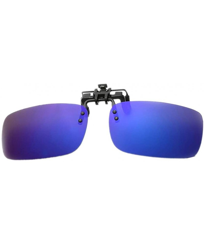 Rectangular Clip On Sunglasses Mens/Womens Flip-Up Polarised Sun Lenses For Driving/Fishing - Color2 - CB18OX4X2IQ $10.42