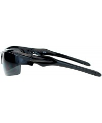 Sport All Black Baseball Half Rim Aerodynamic Warp Sport Sunglasses - CR121V6NGLX $8.37