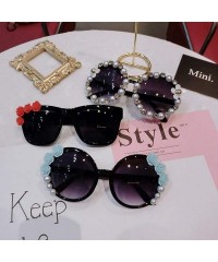 Round Women Fashion Beach Flower Decor Round Frame Sunglasses Sunglasses - Type 24 - CE199HU52RI $40.79