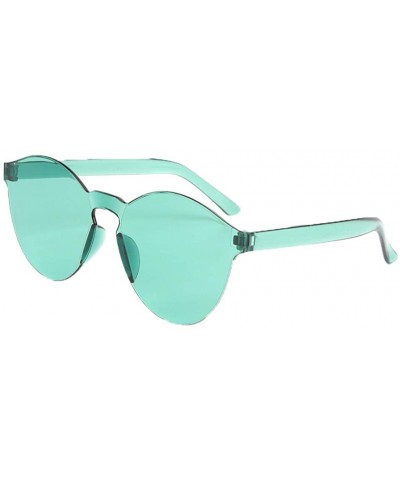 Oversized Frameless Transparent Glasses Europe and America Candy Color Couple Sunglasses 2019 Fashion - Green - C418TK7XOEI $...