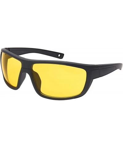 Wrap Night Driving Lens Sunglasses with Square Aviators Wrap Semi-Rimless Sports - Sports-matte Grey - CV1884YTKYT $23.88