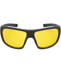 Wrap Night Driving Lens Sunglasses with Square Aviators Wrap Semi-Rimless Sports - Sports-matte Grey - CV1884YTKYT $15.92