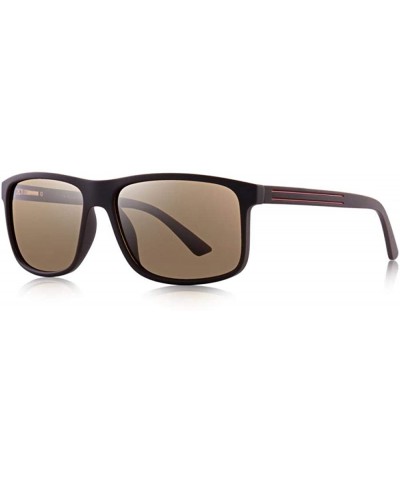 Sport DESIGN Men Classic Polarized Sunglasses TR90 Legs Outdoor C01 Matte Black - C04 Brown - CG18YLY2S09 $26.44