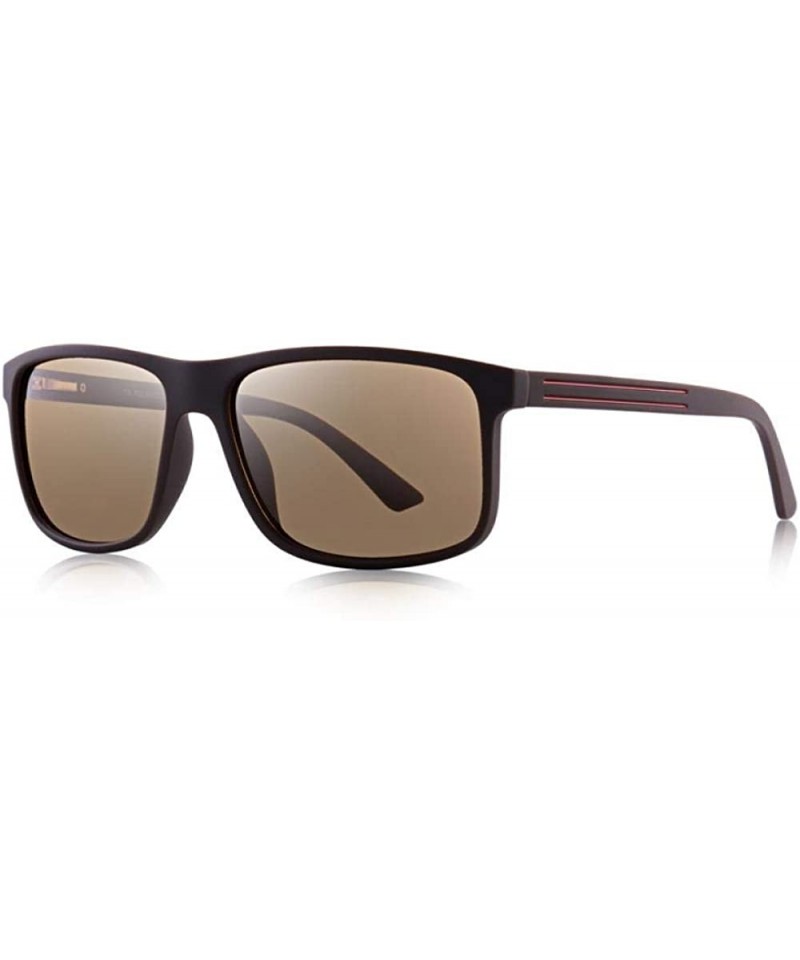 Sport DESIGN Men Classic Polarized Sunglasses TR90 Legs Outdoor C01 Matte Black - C04 Brown - CG18YLY2S09 $13.75