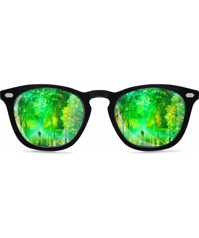 Oversized Polarized Protection Sunglasses - Black Frame/Mirrored Green Lens - C1194R4U2WT $28.19