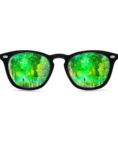 Oversized Polarized Protection Sunglasses - Black Frame/Mirrored Green Lens - C1194R4U2WT $24.50
