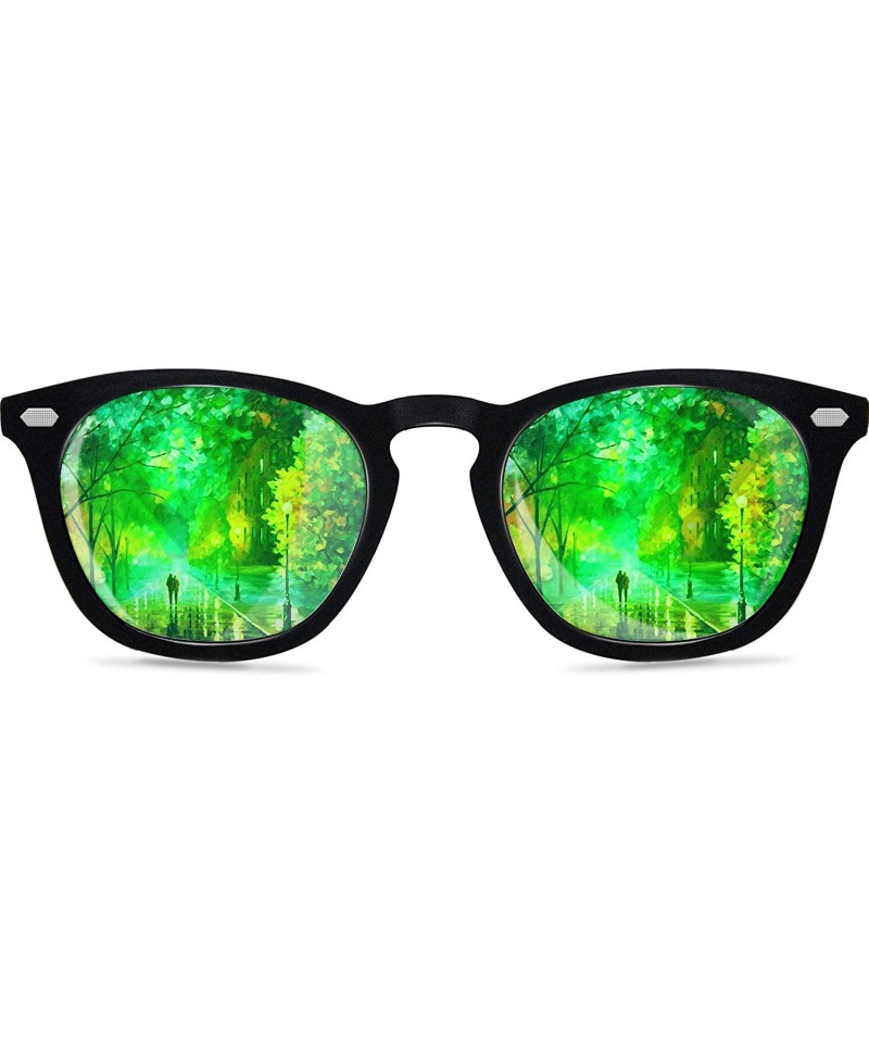 Oversized Polarized Protection Sunglasses - Black Frame/Mirrored Green Lens - C1194R4U2WT $24.50