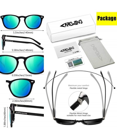 Oversized Polarized Protection Sunglasses - Black Frame/Mirrored Green Lens - C1194R4U2WT $13.76