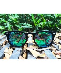Oversized Polarized Protection Sunglasses - Black Frame/Mirrored Green Lens - C1194R4U2WT $24.50