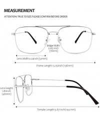 Aviator Clear Lens Non Prescription Glasses Metal Frame Pilot Eyewear Men Women P50 - 1 Silver - CF18A0XO07I $21.42