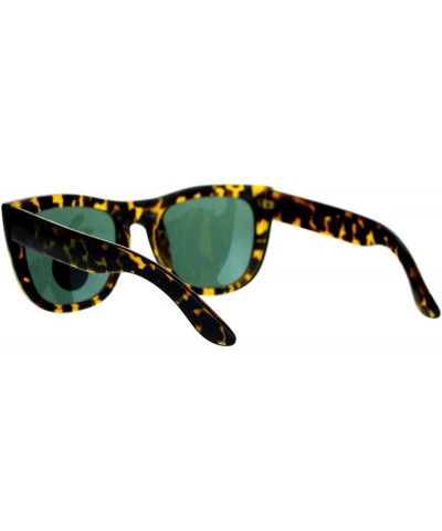 Square Impact Resistant Glass Lens Sunglasses Womens Fashion Square Frame - Tortoise (Green) - CJ1890ASKDA $8.36