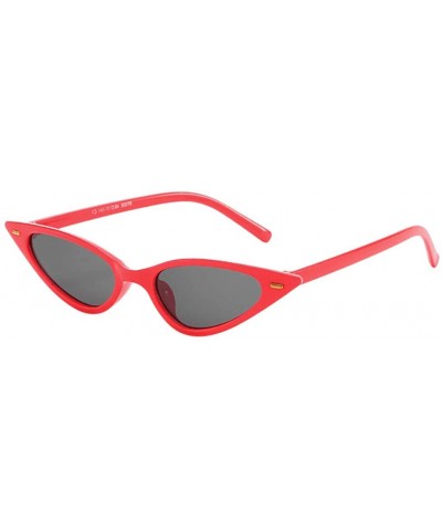 Round Women Vintage Trendy Cat Eye Sunglasses Goggles Plastic Frame Glasses - B - C018Q2NTI8C $8.78