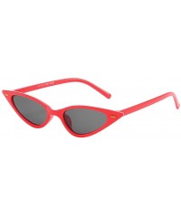 Round Women Vintage Trendy Cat Eye Sunglasses Goggles Plastic Frame Glasses - B - C018Q2NTI8C $16.88