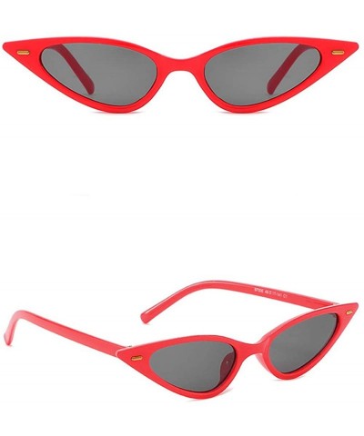 Round Women Vintage Trendy Cat Eye Sunglasses Goggles Plastic Frame Glasses - B - C018Q2NTI8C $16.88