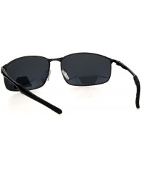 Sport Mens TAC Polarized Lens Rectangular Agent Metal Rim Sport Sunglasses - Gunmetal Black - CD18HGIZDWX $22.70