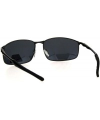 Sport Mens TAC Polarized Lens Rectangular Agent Metal Rim Sport Sunglasses - Gunmetal Black - CD18HGIZDWX $9.51