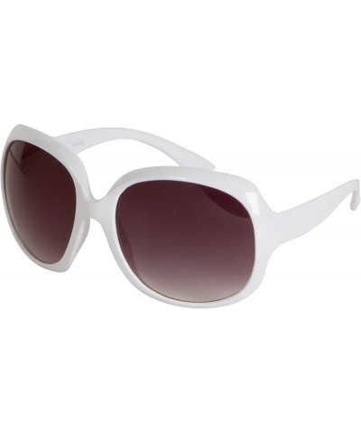 Rimless Vintage Oversized Frame Fashion Sunglasses - White - Smoke Lens - C2111GM9ZFT $23.69