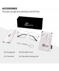 Aviator Clear Lens Non Prescription Glasses Metal Frame Pilot Eyewear Men Women P50 - 1 Silver - CF18A0XO07I $21.42