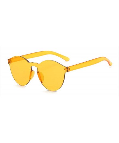 Oval New Fashion RimlVintage Round Mirror Sunglasses Women Luxury Brand Design Sun Glasses Men/women - C1 - CK197Y69RGE $32.24