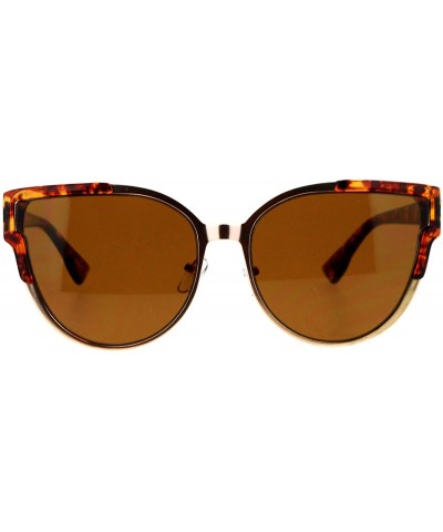 Wayfarer Flat Lens Mod Minimal Metal Horn Rim Retro Sunglasses - Gold Tortoise - CR12KOH4UHT $22.75