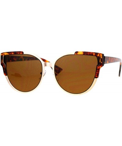 Wayfarer Flat Lens Mod Minimal Metal Horn Rim Retro Sunglasses - Gold Tortoise - CR12KOH4UHT $10.62