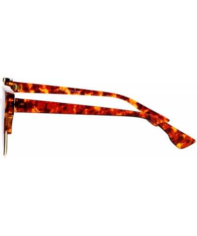 Wayfarer Flat Lens Mod Minimal Metal Horn Rim Retro Sunglasses - Gold Tortoise - CR12KOH4UHT $10.62