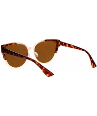 Wayfarer Flat Lens Mod Minimal Metal Horn Rim Retro Sunglasses - Gold Tortoise - CR12KOH4UHT $10.62