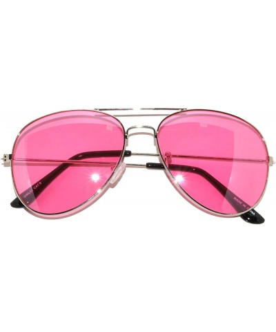 Aviator Classic Aviator Sunglasses Mix_Colored_Lens_silver_Frame - CB12NRXZQ4Z $25.50